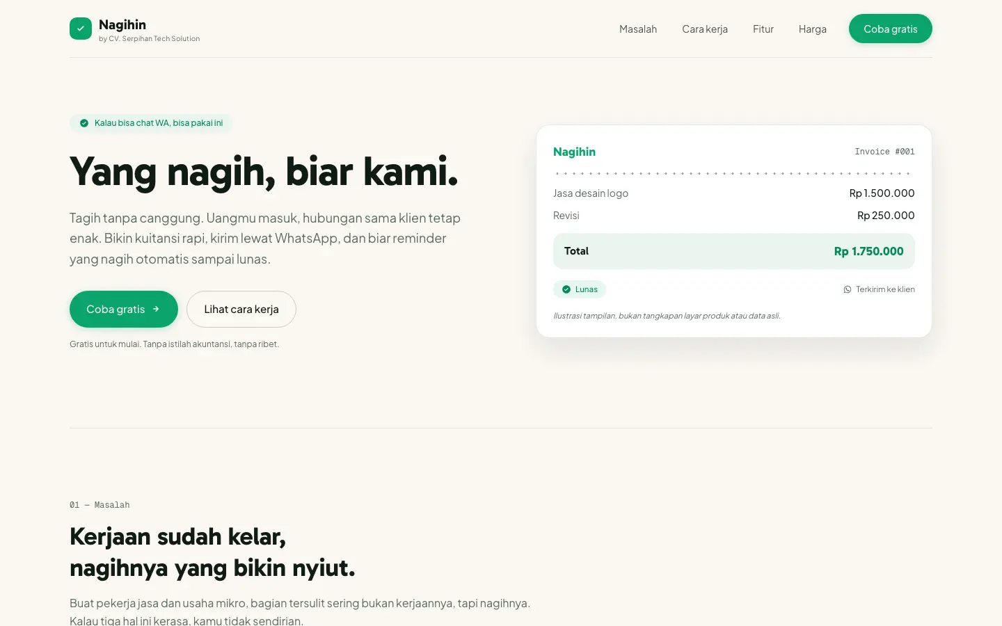 Tangkapan halaman Nagihin